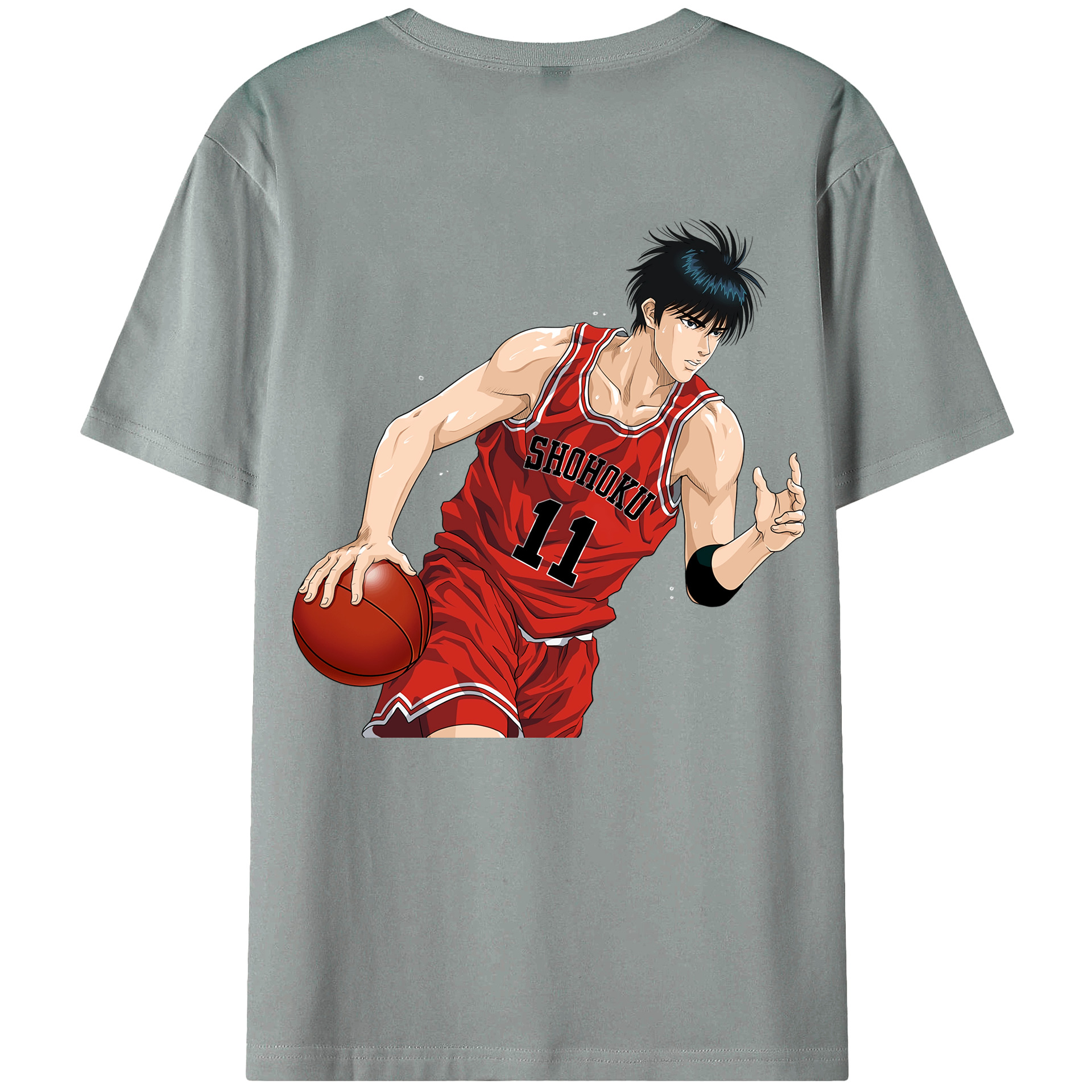 （画像用） SLAM DUNK／スラムダンク 綿100％ メンズ半袖Tシャツ（バックプリント） 通気性
